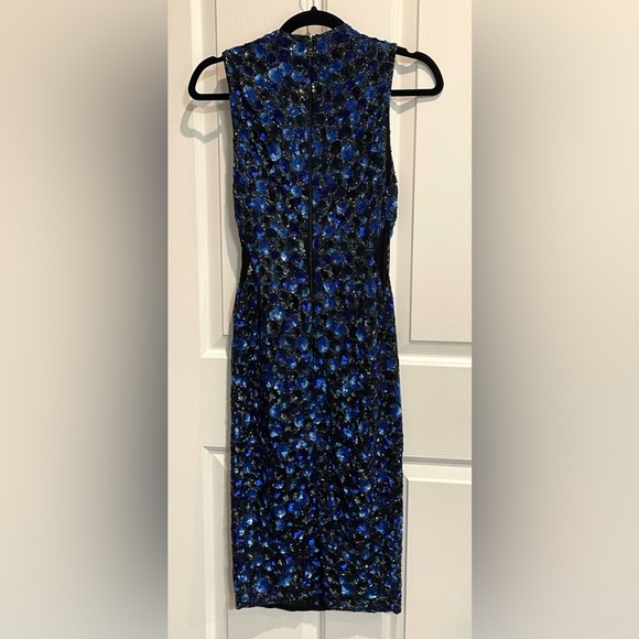 Alice + Olivia “Ivana” Blue Sequin & Beaded Midi Dress Size 4 - Picture 6 of 13
